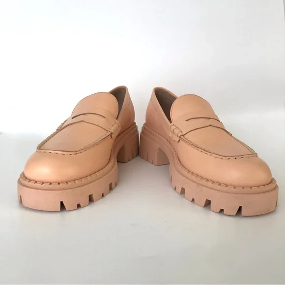 Free People Lyra Lug Sole Loafer Shoes in Cantaloupe - Picture 9 of 11